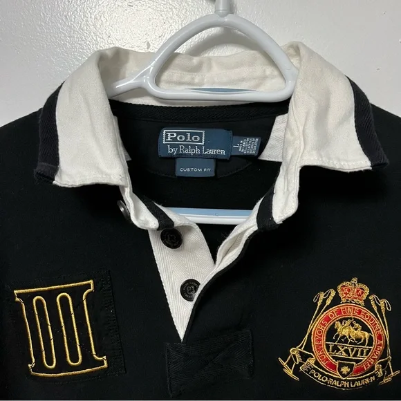 POLO RALPH LAUREN BIG LOGO SWEATSHIRT VINTAGE CREST EMBROIDERED COLLAR SWEATER - Picture 3 of 11